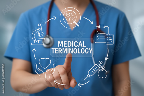 MEDICAL TERMINOLOGY. Medicine terms Concept. Medical Terminology Healthcare Education.