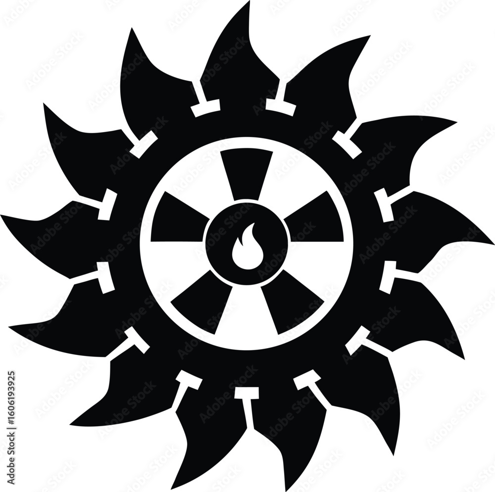 Obraz premium Flame Gear Design vector silhouette