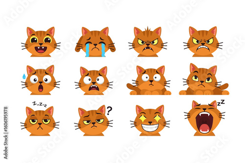 Cat Emotions Emoji Set