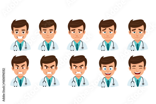 Doctor Character Emotions Set