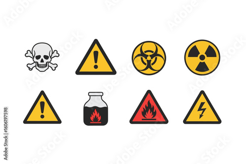Hazard Symbols Set for Safety Warning and Precaution