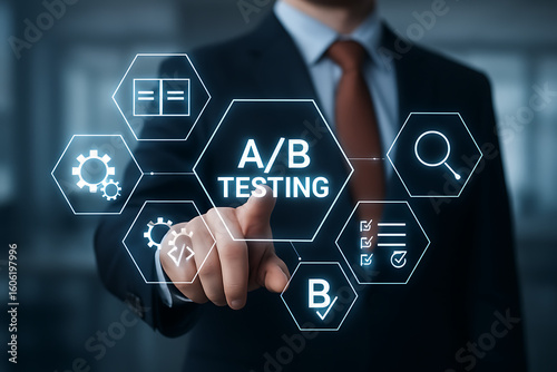AB TESTING. AB testing wireframe campaign for web website home homepage. AB Testing Method.new.