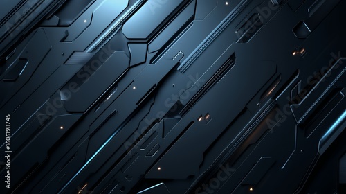Abstract Dark Metallic Geometric Panel Design