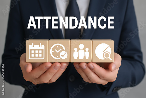Attendance Mark Business School Concept. Registration of absent. Analysis attendance
