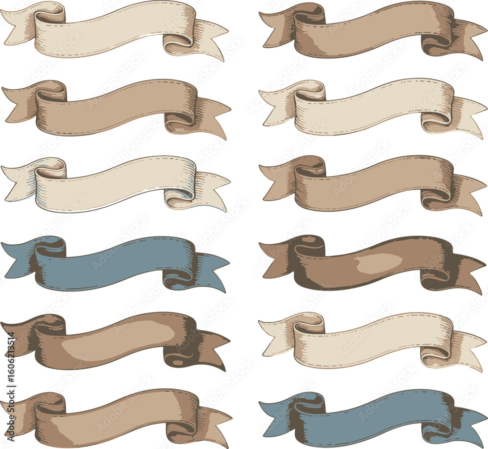 Obraz premium Elegant decorative ribbon illustration for branding and crafts