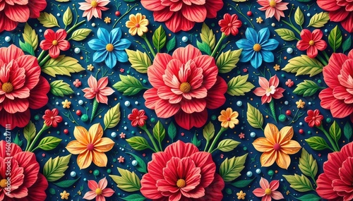 Intricate floral pattern, repeating seamlessly , floral wallpaper, textile, botanical