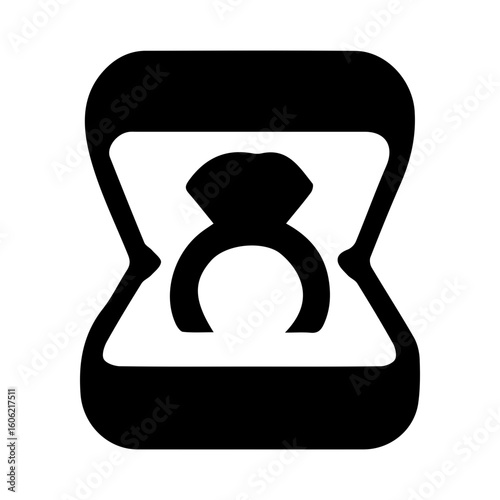 Wedding vow icon with transparent background in black and white style
