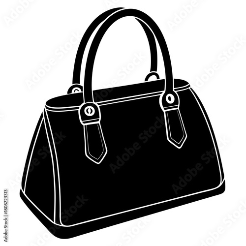 A stylish black handbag, a classic fashion accessory for womens everyday use