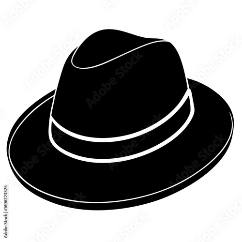 A classic black fedora hat, a timeless accessory for a sophisticated and stylish look