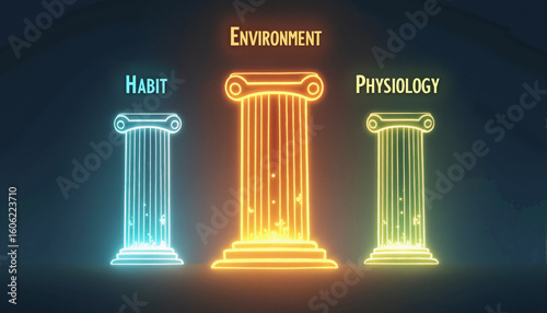 s three pillars with the words 