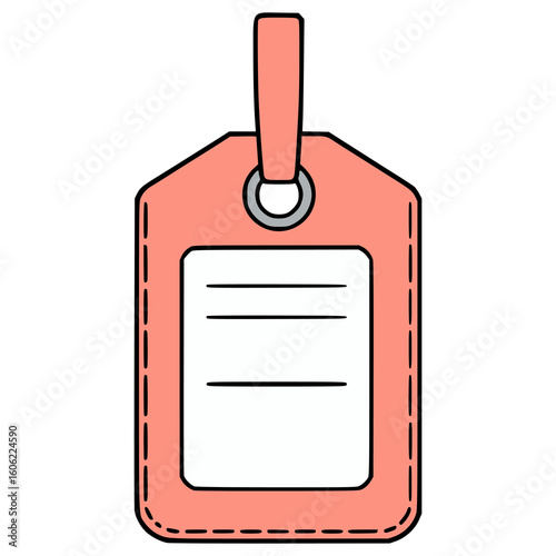 luggage tag label flat color vector illustration template design