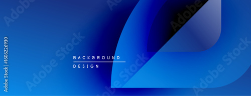 Abstract blue background design. Smooth gradients create dynamic shapes, modern aesthetic. Text reads background design. Minimalist composition.