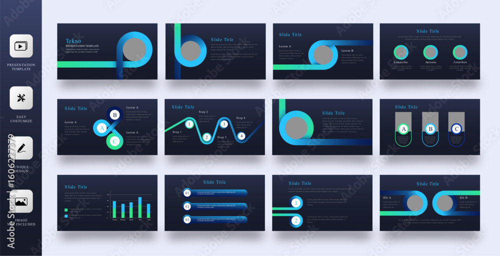 Modern technology business Power point template | Premium