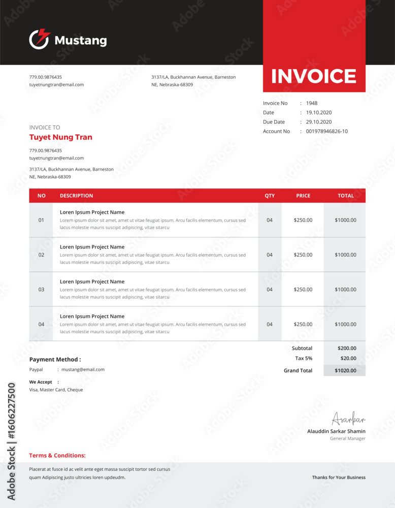 Obraz premium Invoice template design | Premium Vector