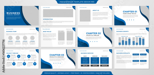 set of corporate presentation template design with minimalist concept and modern layout use for annual report and business profile