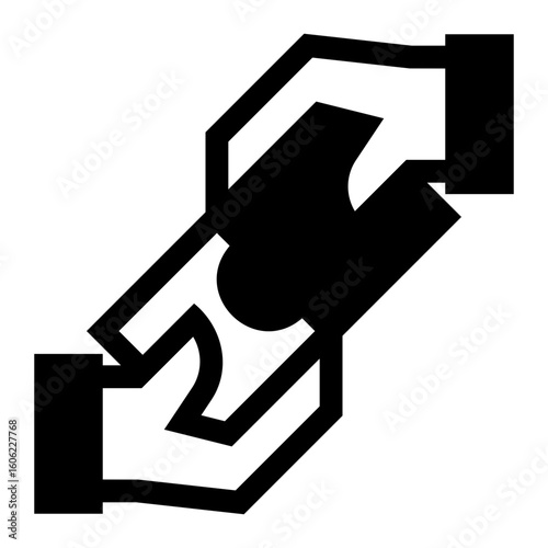 Puzzle Collaboration Black Fill Icon