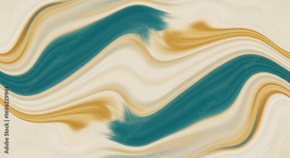 Abstract background design with flowing teal and gold colors. Abstract background design with flowing teal and gold colors.
