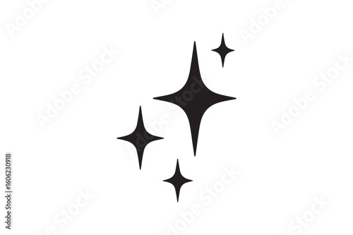Sparkle icon silhouette vector with white background