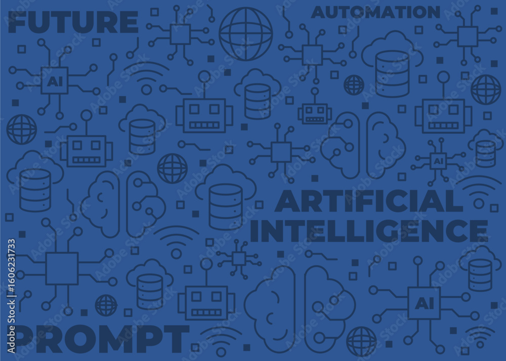 Fototapeta premium artificial intelligence background or pattern design