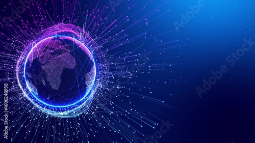 Wallpaper Mural Globe virtual planet Earth. Digital technology cyberspace earth planet. Hologram World Map. Paths World Map banking finance computer processor. Worlds map circuit board Cyberpunk Futuristic Cityscape Torontodigital.ca