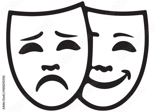 Comedy and Tragedy Masks Representing Drama and Emotions