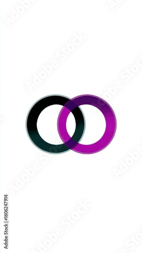 Interlocking Dual Circles Showing Gradient Connection Representing Balance and Contrast