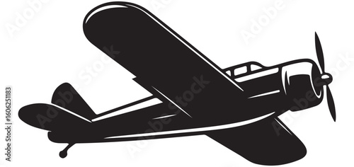 Classic Airplane Silhouette Vector Graphic Design Vintage Style