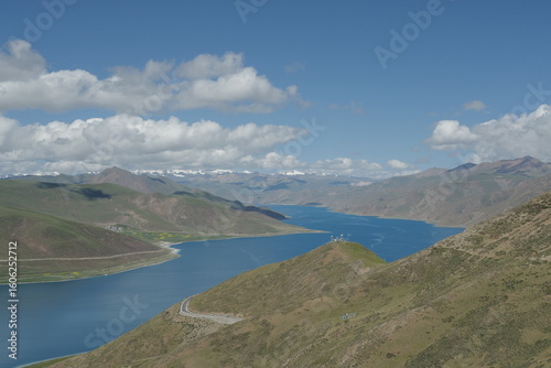 Tibetan lake on the highest plateau in the world