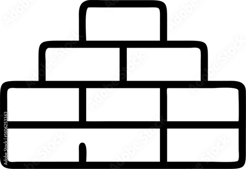 bricks vector icon on white or transparent background. Construction tools Stroke icon collections. Editable Stroke icon collection Outline icon.