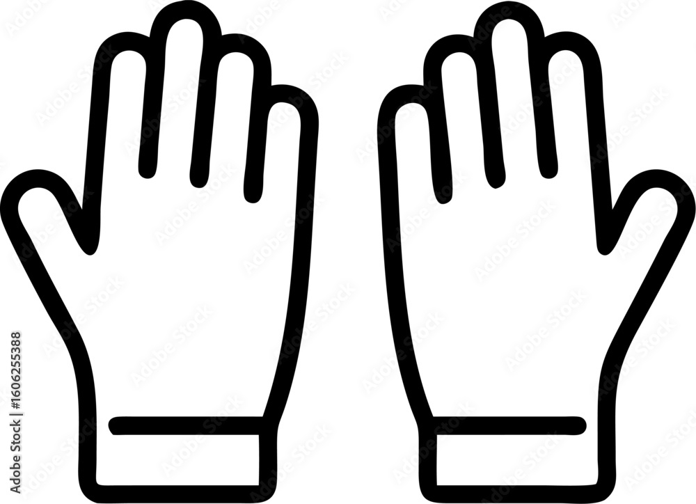 Obraz premium safety gloves vector icon on white or transparent background. Construction tools Stroke icon collections. Editable Stroke icon collection Outline icon.