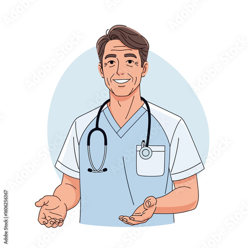 Medical Professional in Uniform with Stethoscope