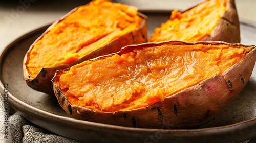 Wallpaper Mural Baked sweet potatoes halves close up Torontodigital.ca