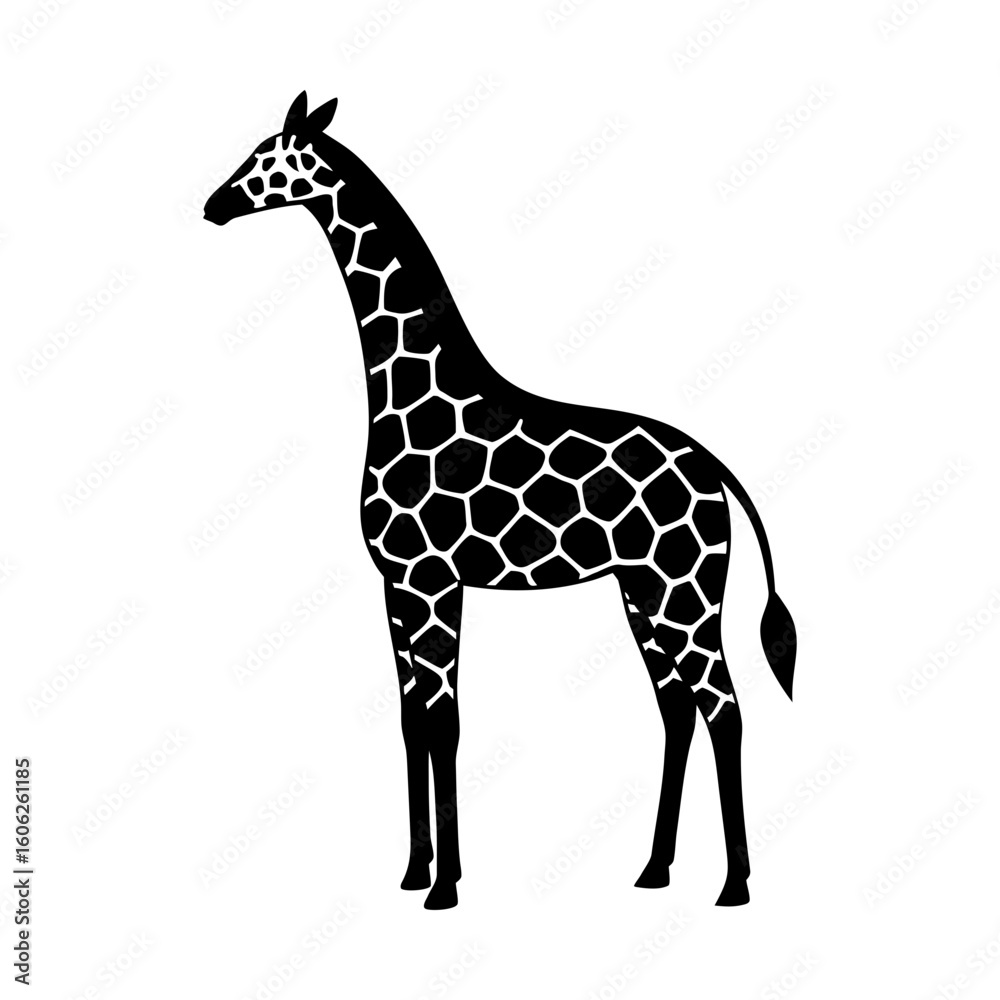 Naklejka premium Giraffe animal wildlife safari africa mammal zoo silhouette art