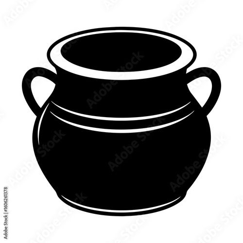 Pottery vessel cooking pot kitchenware container earthenware silhouette