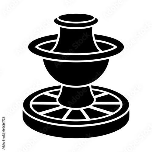 Vintage fountain water feature antique garden sculpture design silhouette