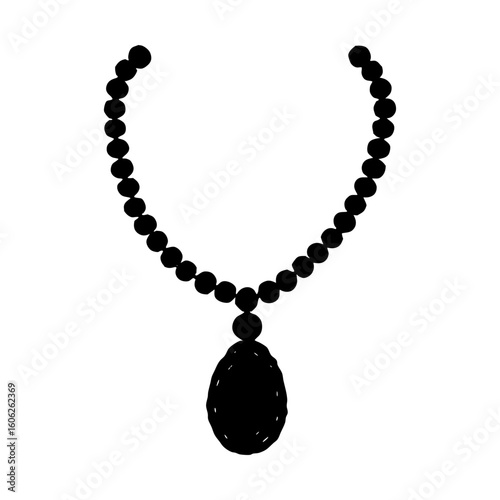 Necklace pendant jewelry fashion accessory elegant bead design silhouette