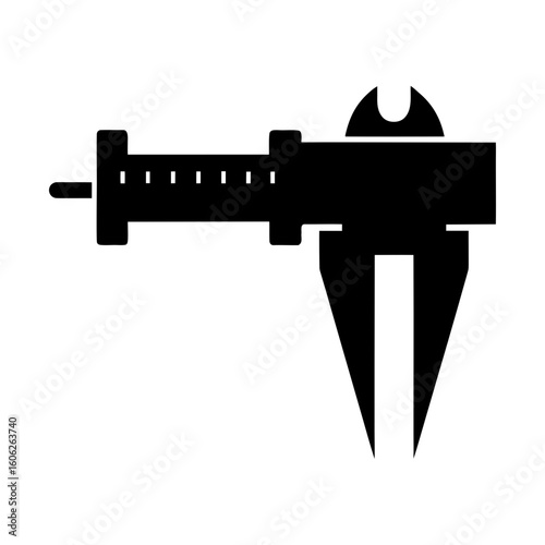 Vernier caliper instrument precision measurement engineering silhouette