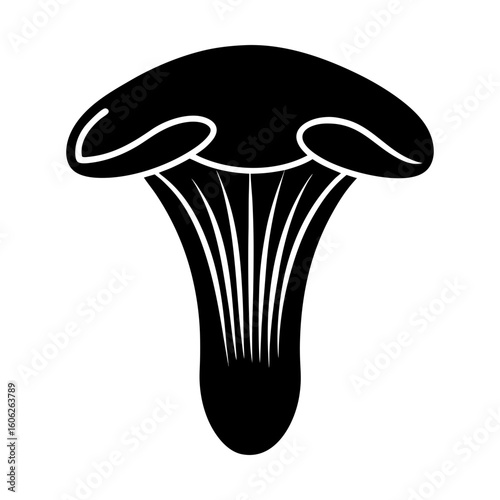 Chanterelle mushroom edible fungus gourmet food forest foraging silhouette