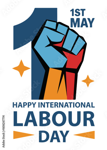 International Labour Day Graphic with Raised Fist