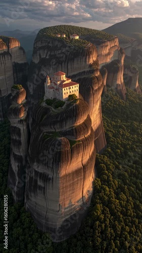 Wallpaper Mural Aerial View of Meteora Monasteries Torontodigital.ca