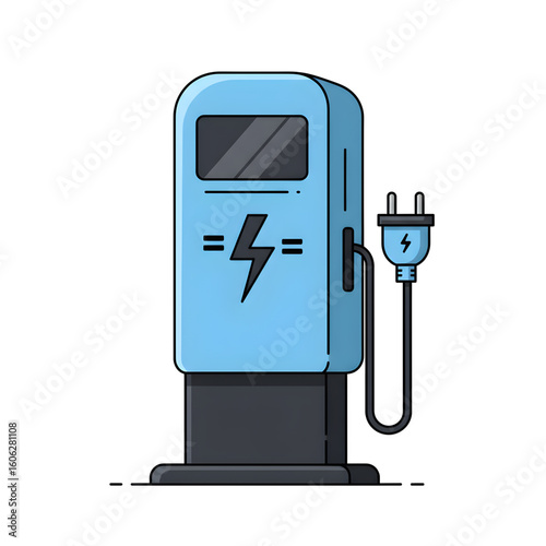 Minimalist Electric Car Charging Station Icon