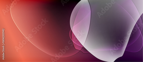 Abstract fluid shapes blend, creating vibrant color gradients. Soft curves suggest movement, light plays across surfaces. Minimalist design.