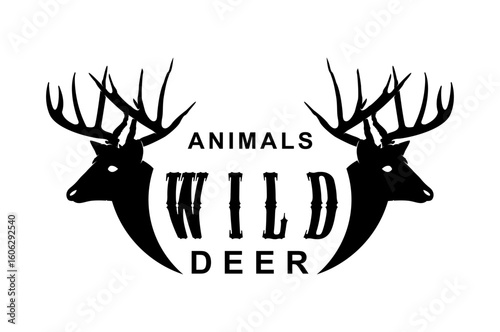 Deer animal hunt logo national park design husbandry design illustration