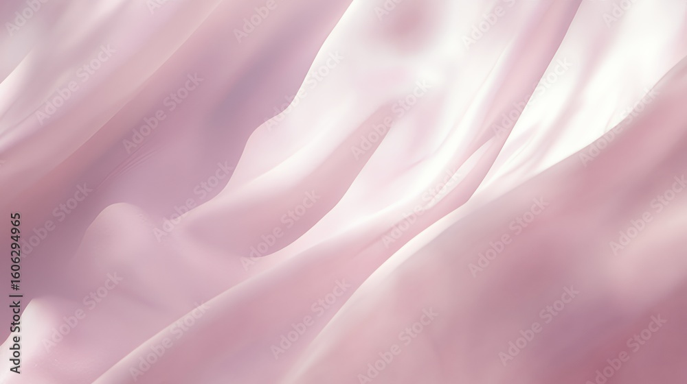 Obraz premium Soft Pink Draped Fabric Gentle Waves Texture Background