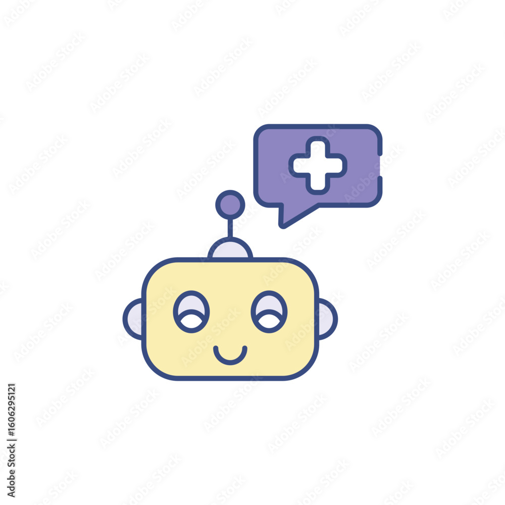 Fototapeta premium Medical Robot icon design with white background stock illustration