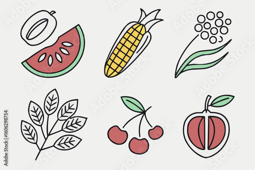 Assorted food icons