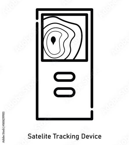 Location Device Icon – Handheld Navigation Tool for Outdoor Hiking and Camping