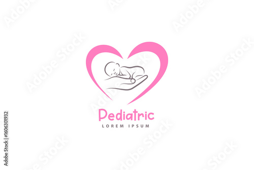 Pediatric care logo design template