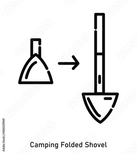 Folding Shovel Icon – Compact Digging Tool for Camping and Survival Use