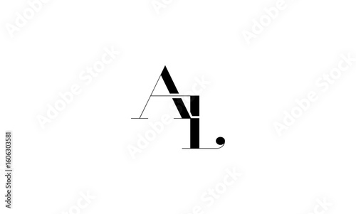 AL initial letters, monogram logo
